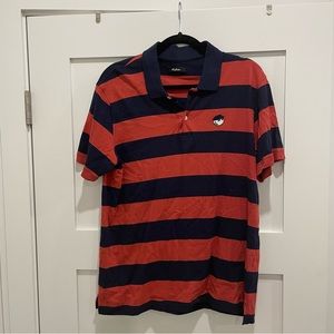 Mens Malbon Striped Golf polo size large